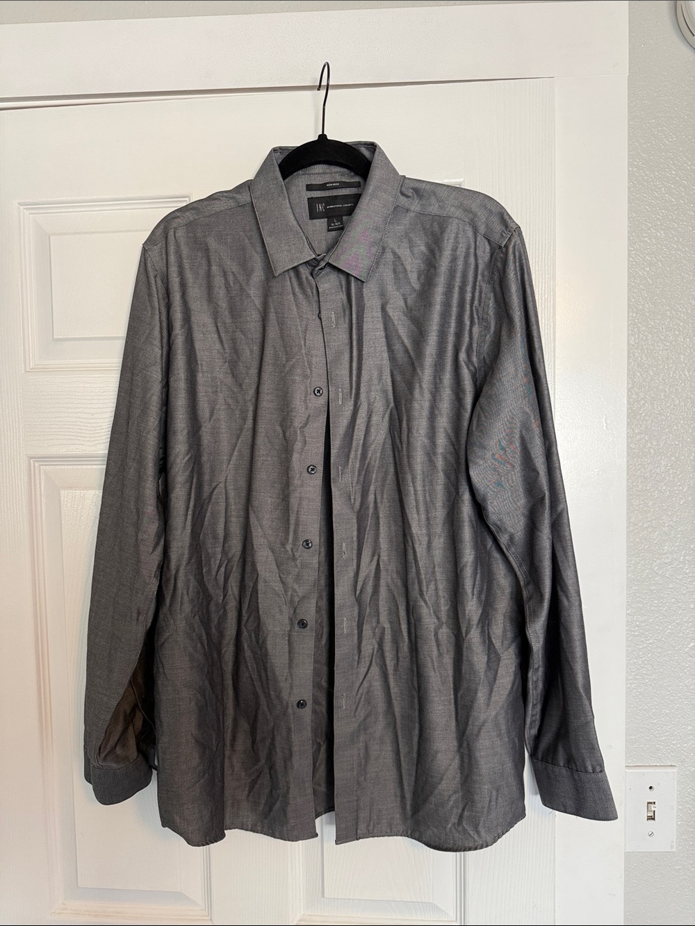 INC International Concepts Men's Charcoal Gray Dress Shirt